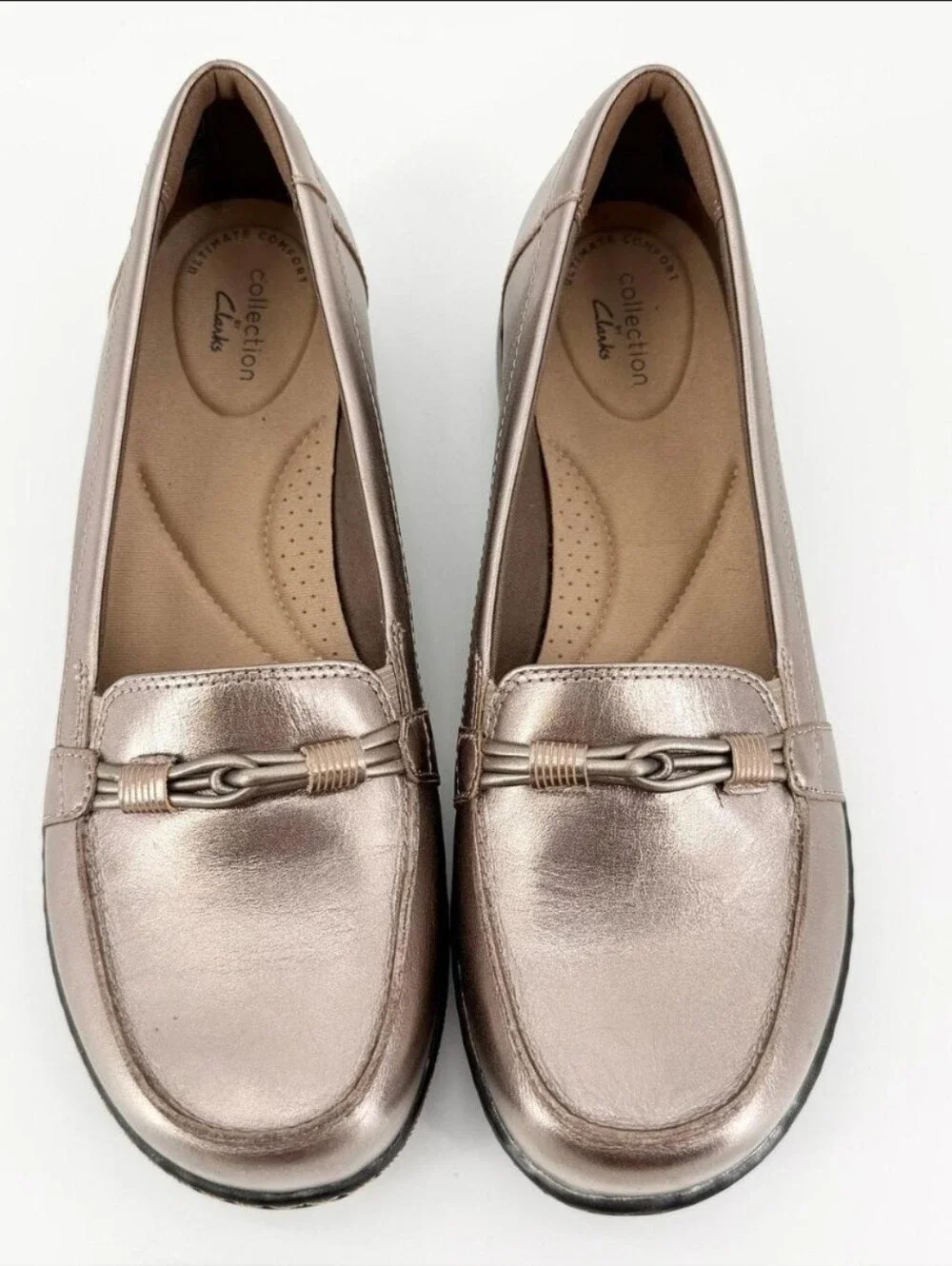 NWOT Clarks Collection Ashland Ballet Loafers | Metallic Rose Gold Leather | - Picture 10 of 10